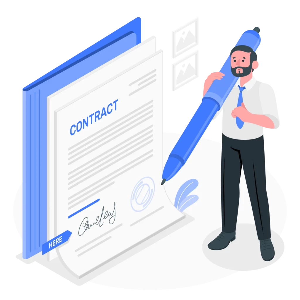 Signing a contract-amico
